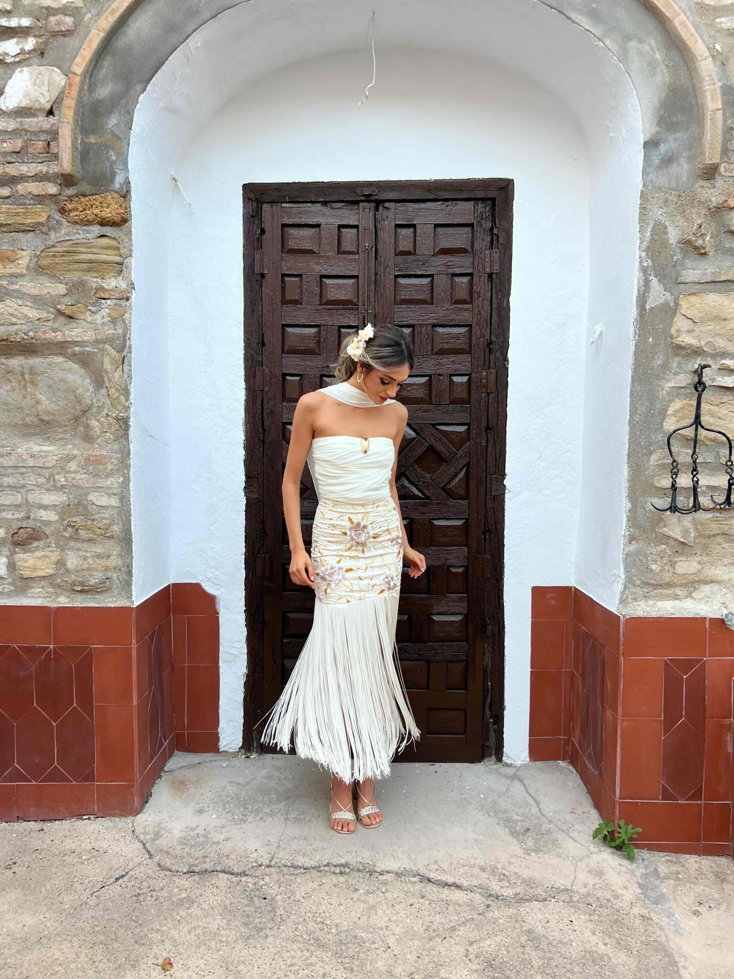 Falda mantón beige - Imagen 2